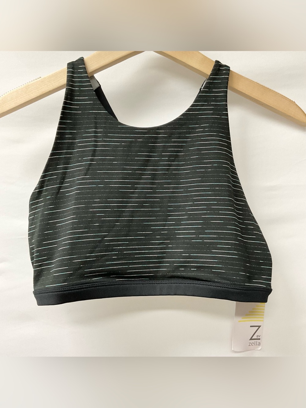 Brand New-Z By Zella High Neck Striped Sports Bra